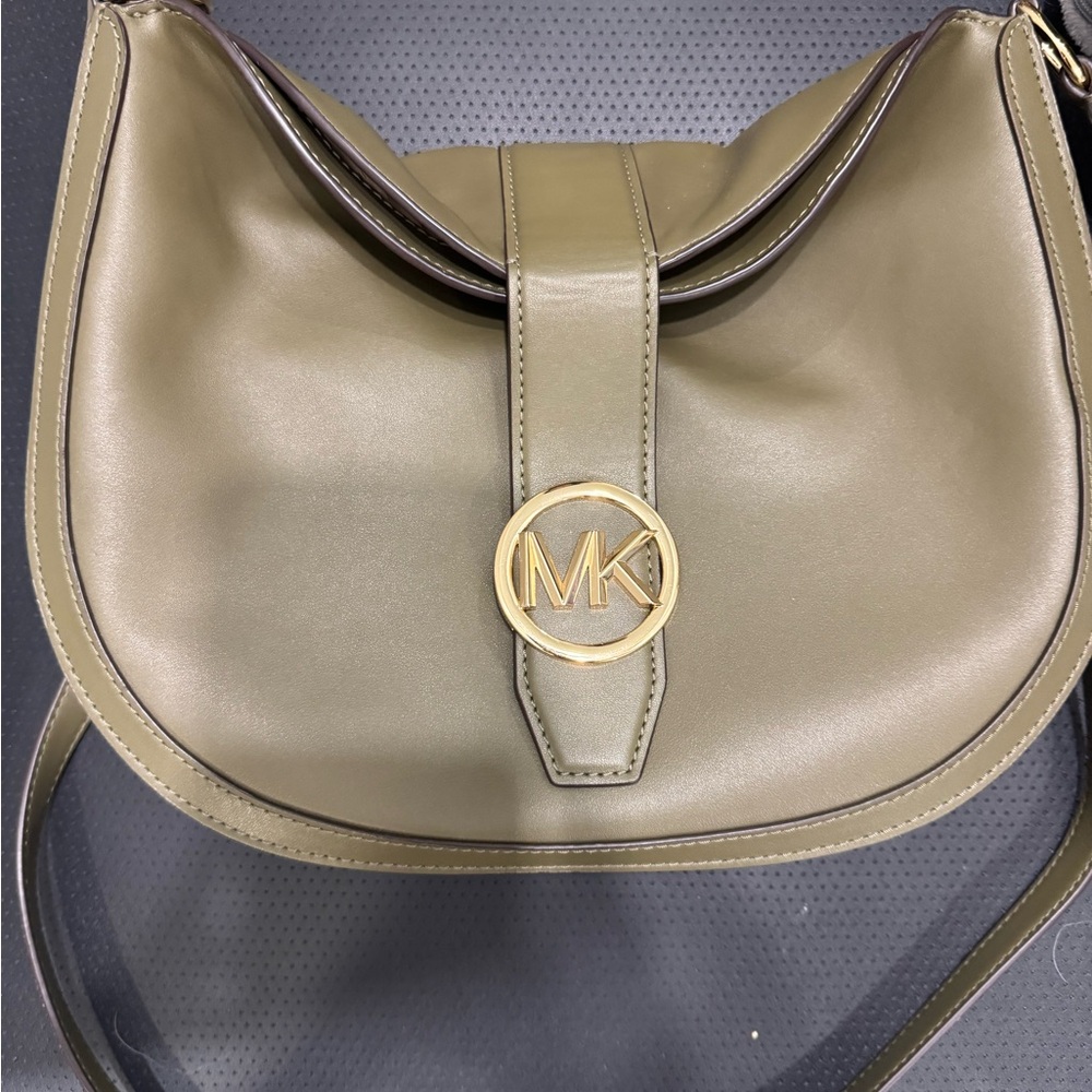Michael Kors Sage Green Crossbody/Shoulder Bag with Gold Accents